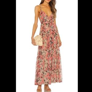 Eartha Dress in Taupe Pink Floral
